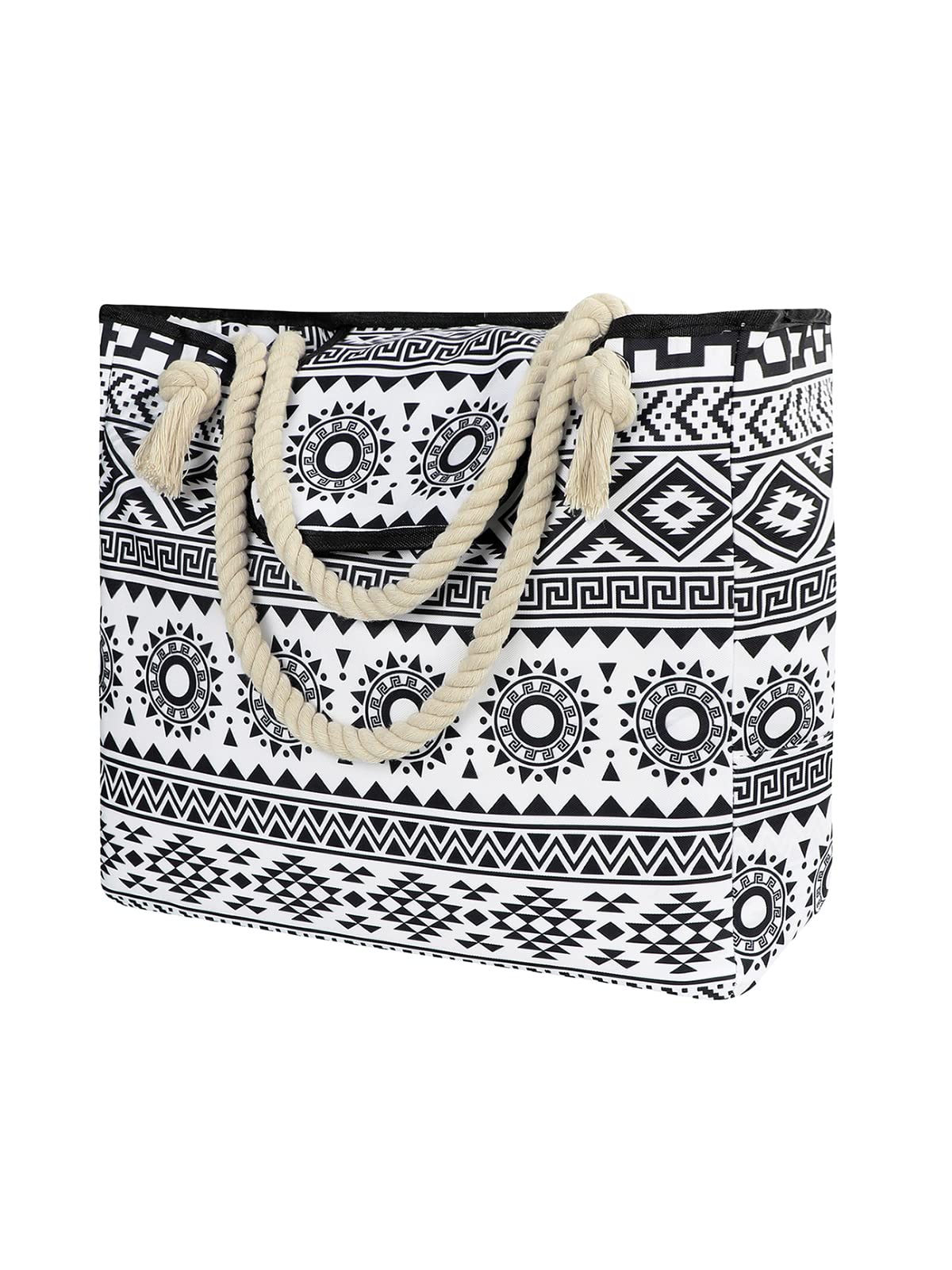 Waterproof Sandproof Extra Large Beach Tote Bag for Women - Durable Canvas Pool Bag with Rope Handles & Pockets | Perfect for Beach Vacation, Swimming Pool, Picnic & Outdoor Activities