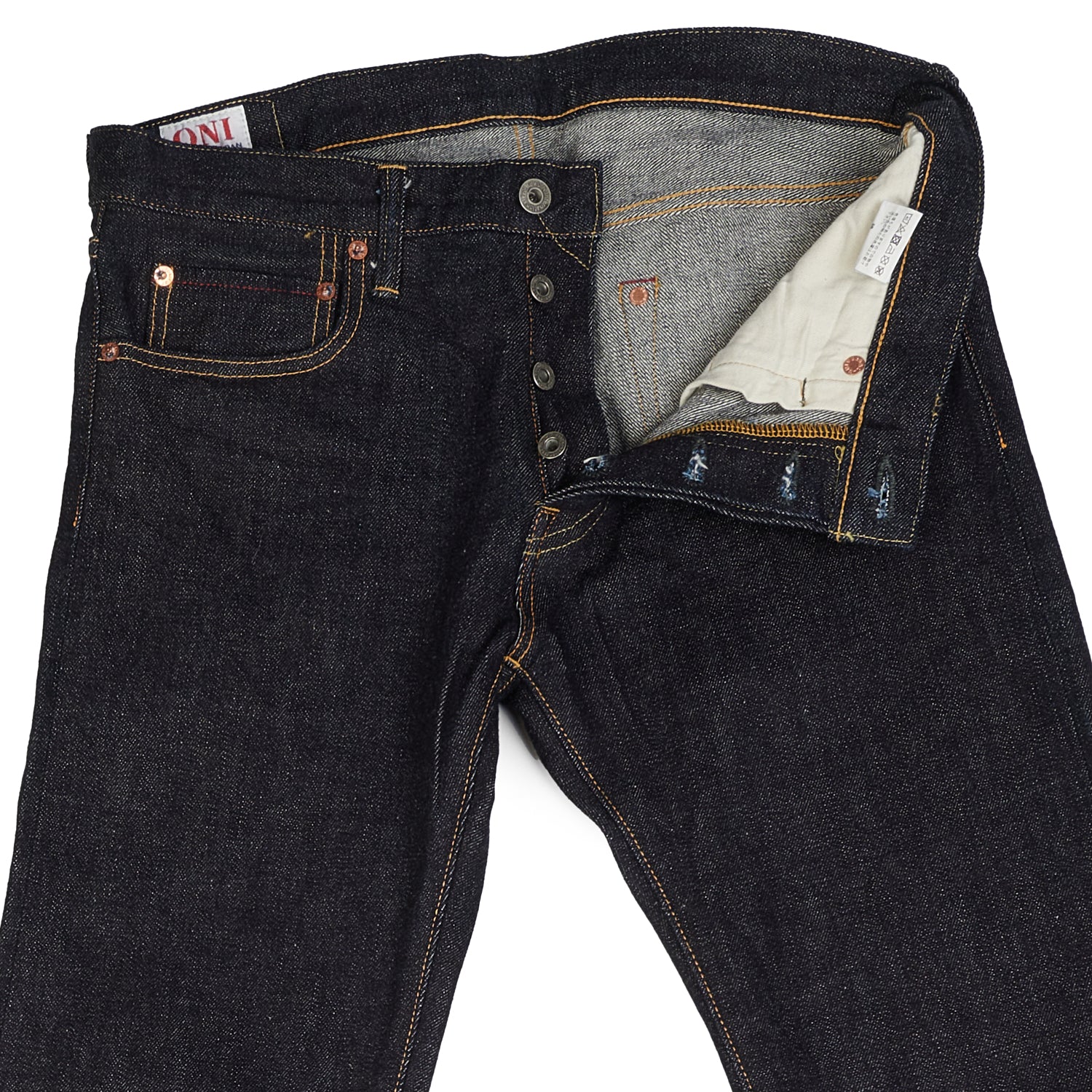 ONI 176S 15oz Stretch Slim Tapered Jeans for Men - One Wash Selvedge Denim | Comfortable & Durable Raw Denim Pants for Casual Wear & Everyday Outfits