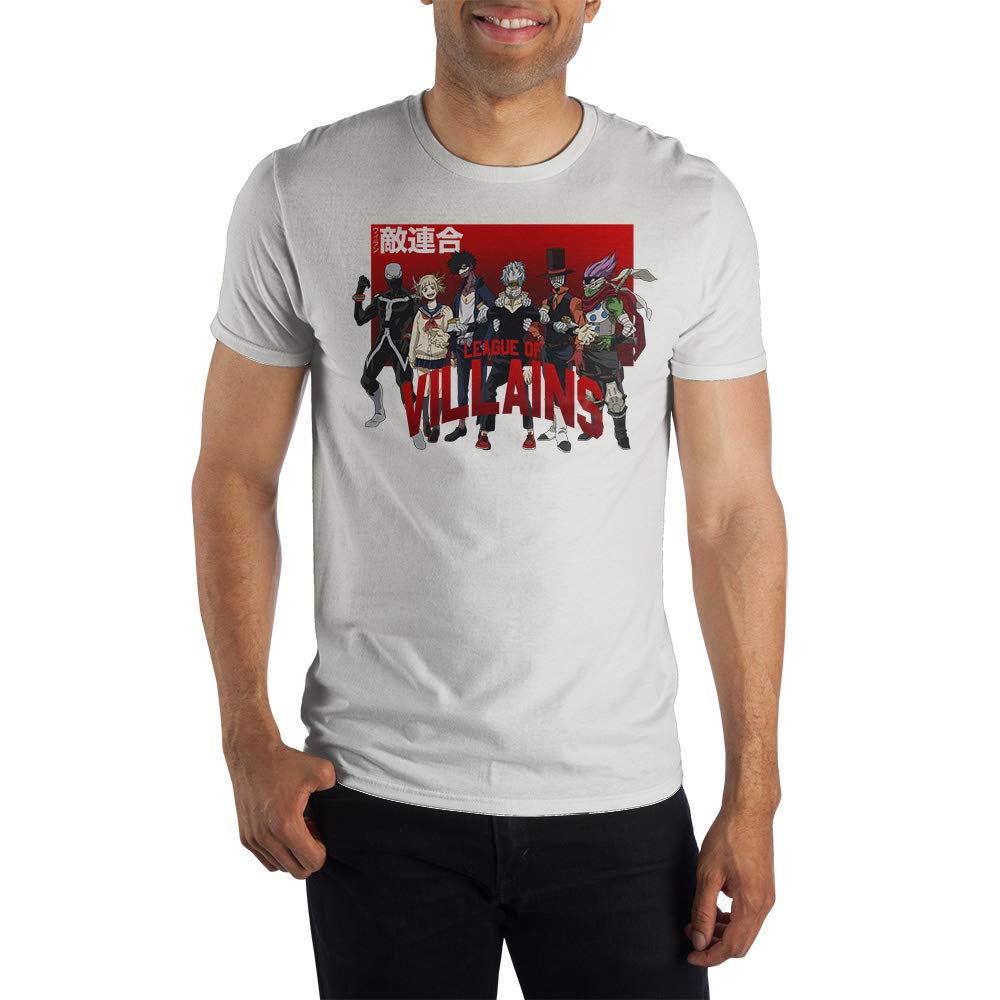 My Hero Academia League of Villains Anime T-Shirt for Men - White Cotton Graphic Tee - Perfect for Cosplay, Anime Conventions & Casual Wear