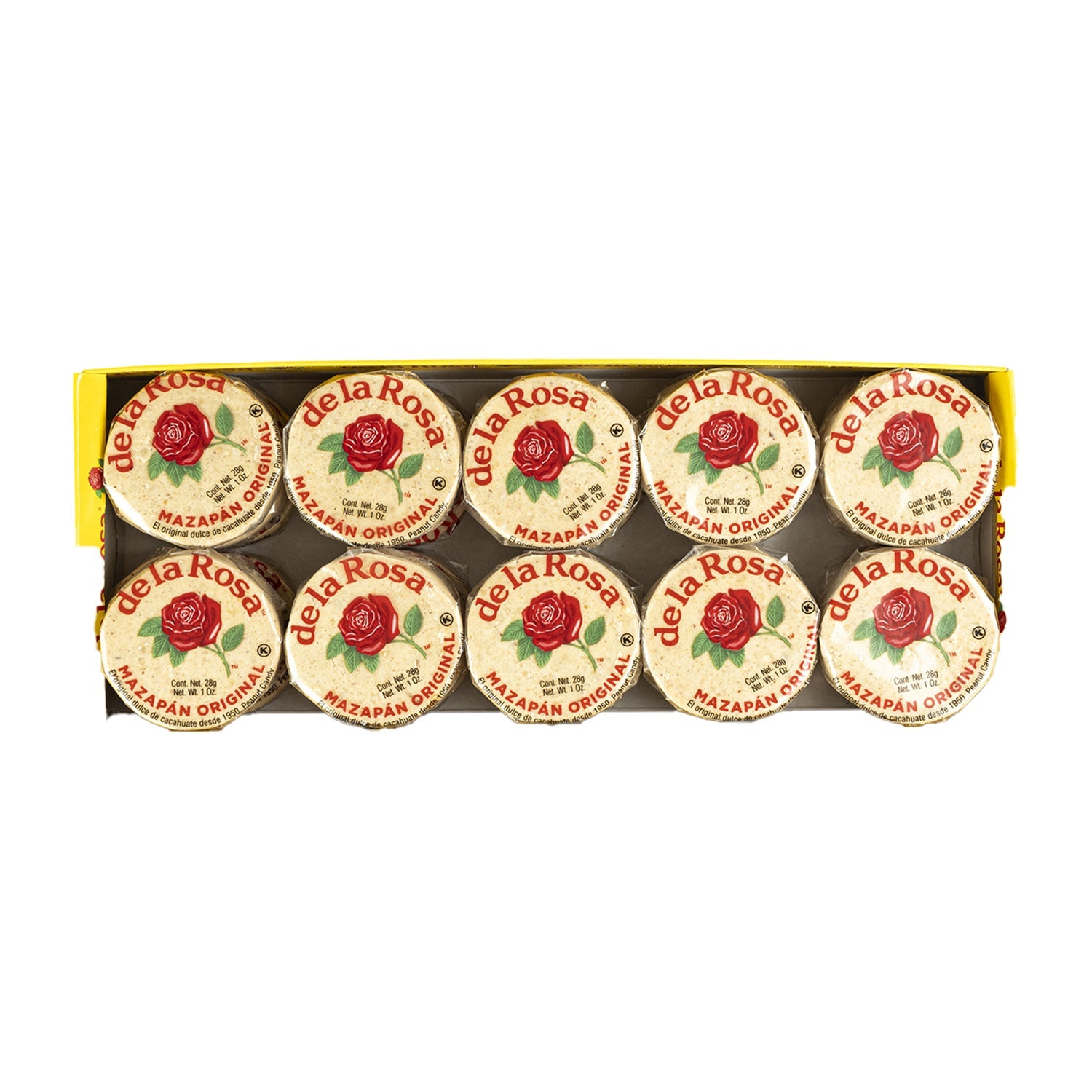 De La Rosa Mazapan Mexican Peanut Candy | 30 Count Box | Authentic Sweet Treat for Parties, Gifts & Snacking