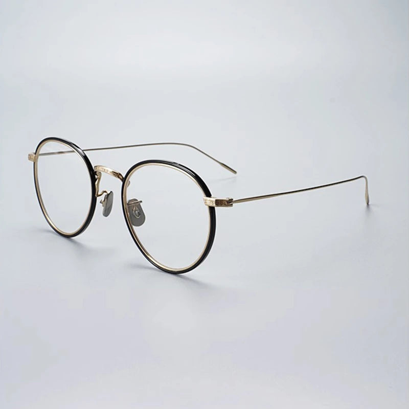 Stylish Black Titanium Oval Round Eyeglasses for Women - Lightweight & Durable Full Rim Frames - Perfect for Work, Reading & Everyday Fashion
