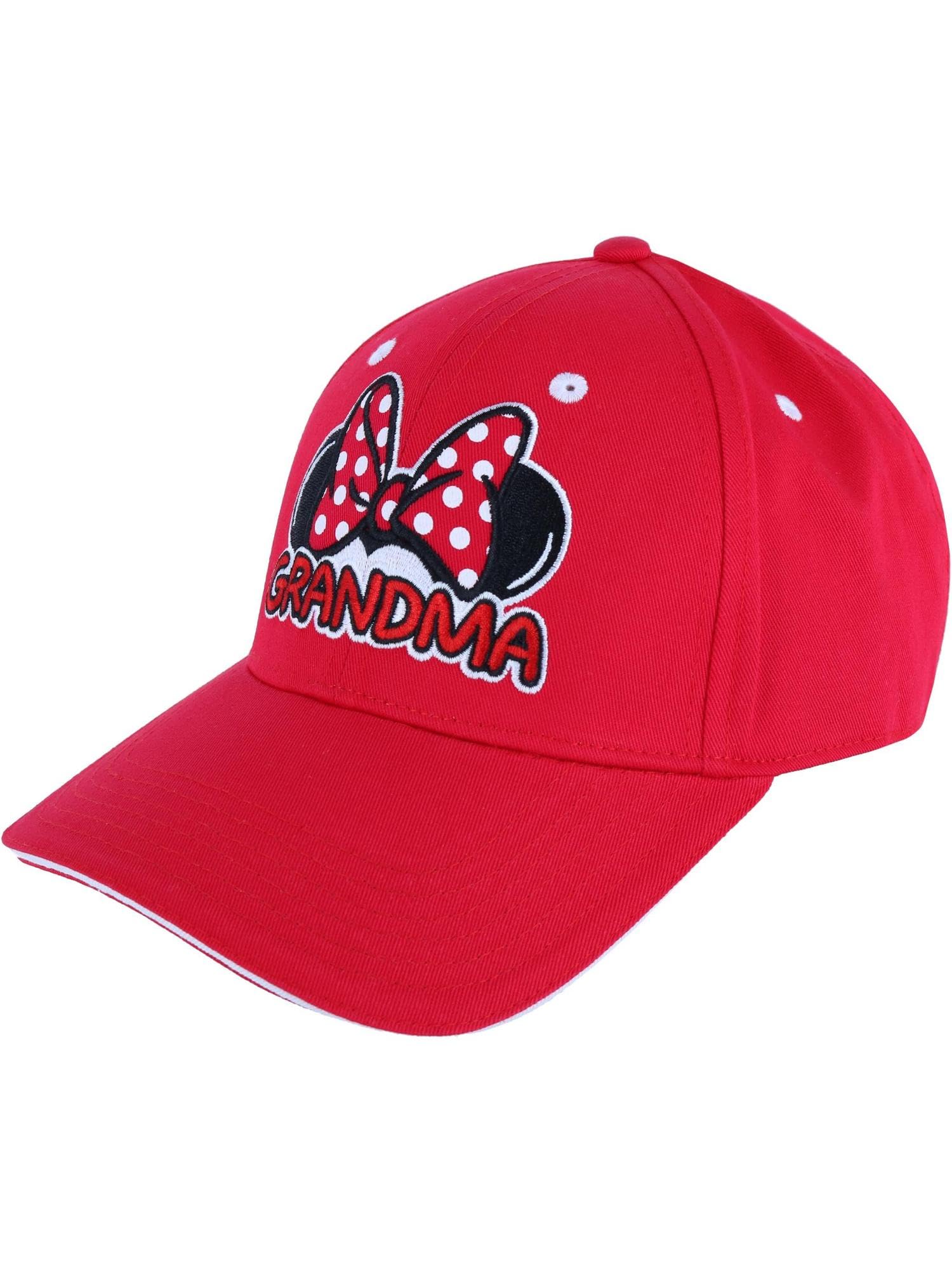 Disney Grandma and Grandpa Baseball Cap - Red Vintage Style Adjustable Dad Hat for Grandparents Day Gift, Family Reunions & Outdoor Activities