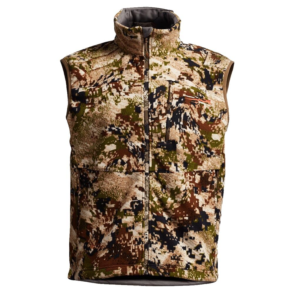 SITKA Gear Men's Stratus Windstopper Water Repellent Ultra-Quiet Fleece Hunting Vest - Optifade Subalpine Camo for Cold Weather Hunting & Outdoor Activities