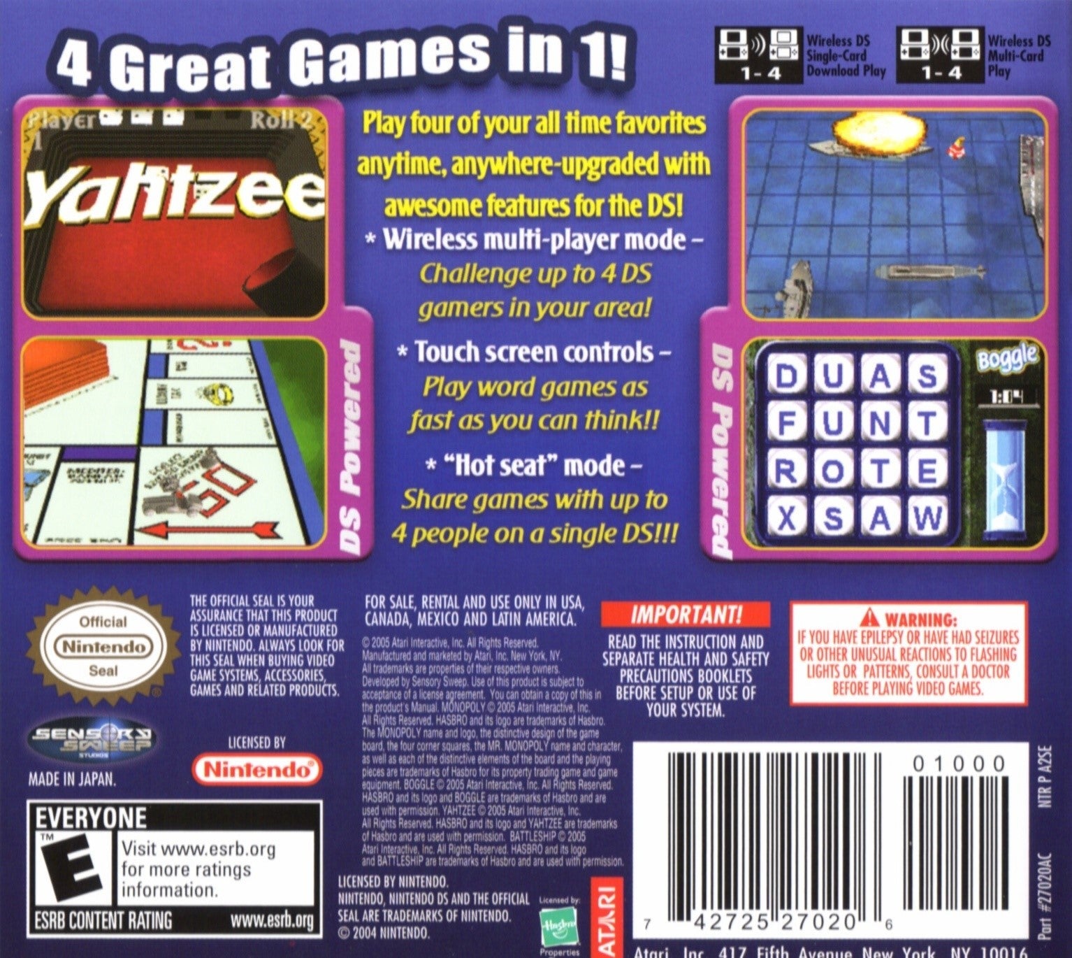 Monopoly, Boggle, Yahtzee, Battleship - Classic Board Games Bundle for Family Game Night | Perfect for Parties, Gifts & Indoor Entertainment