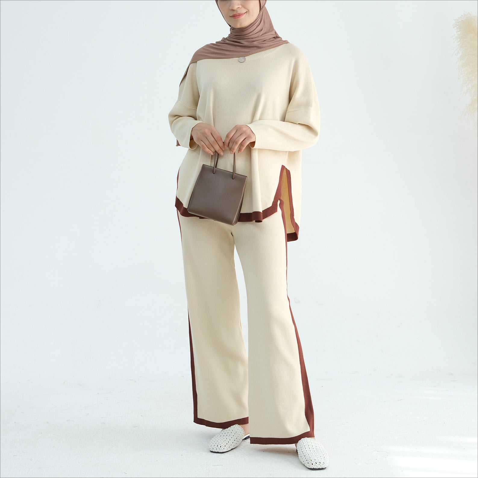 Premium Thick Knit Sweater & Wide Leg Pants Set - Women's Cozy Winter Outfit for Casual Wear, Office, and Holiday Parties