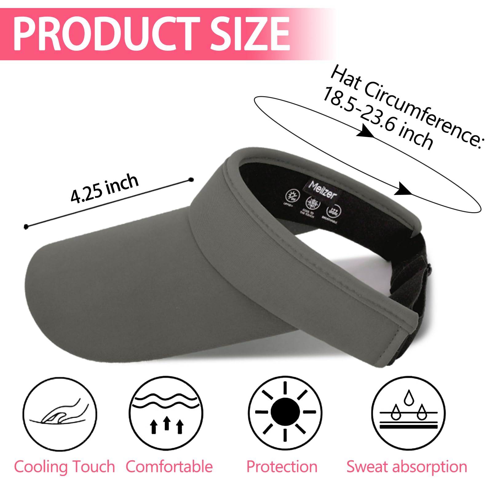 UPF 50+ Sun Protection Visor Hats for Women & Men - Adjustable Wide Brim Sports Cap for Golf, Running, Hiking & Outdoor Activities - Lightweight Breathable Sun Hat for UV Protection