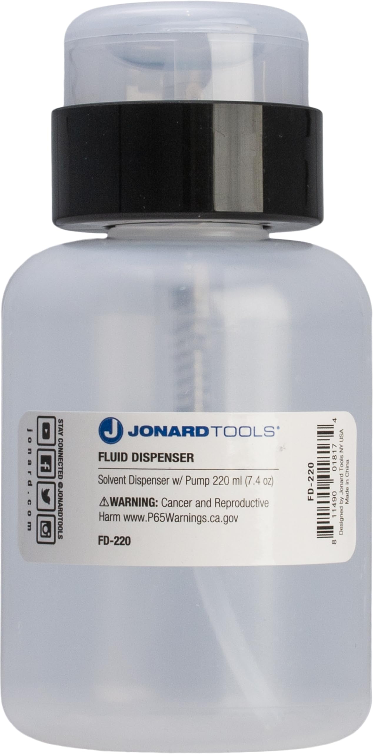 Jonard Tools FD-220 220ml Fluid Dispenser for Isopropyl Alcohol & Cleaning Fluids | Ideal for Electronics, Labs & Workspaces