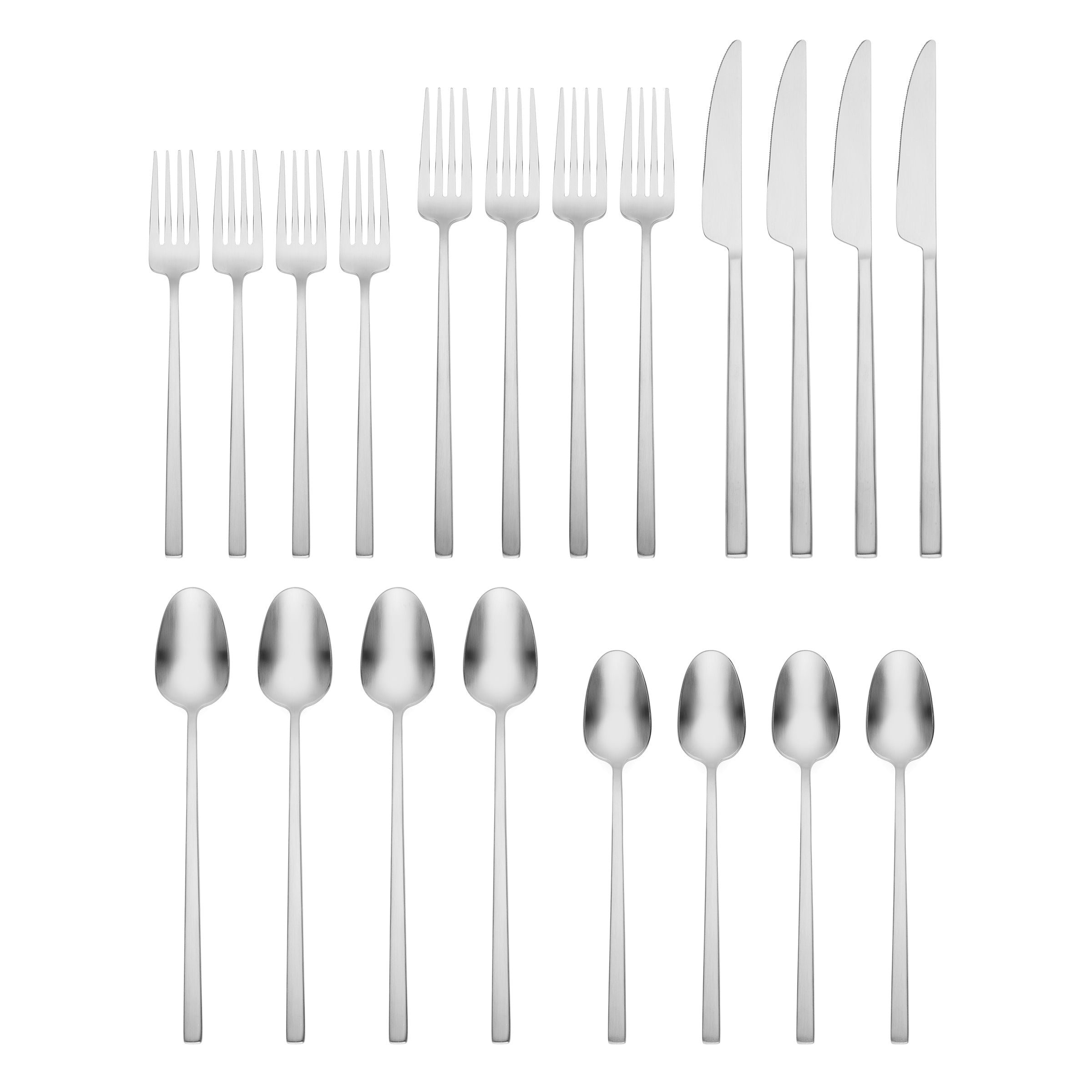 Damaris Satin 20-Piece Flatware Set - Stainless Steel Silverware Set for 4 - Elegant Dining Utensils for Wedding, Party & Everyday Use