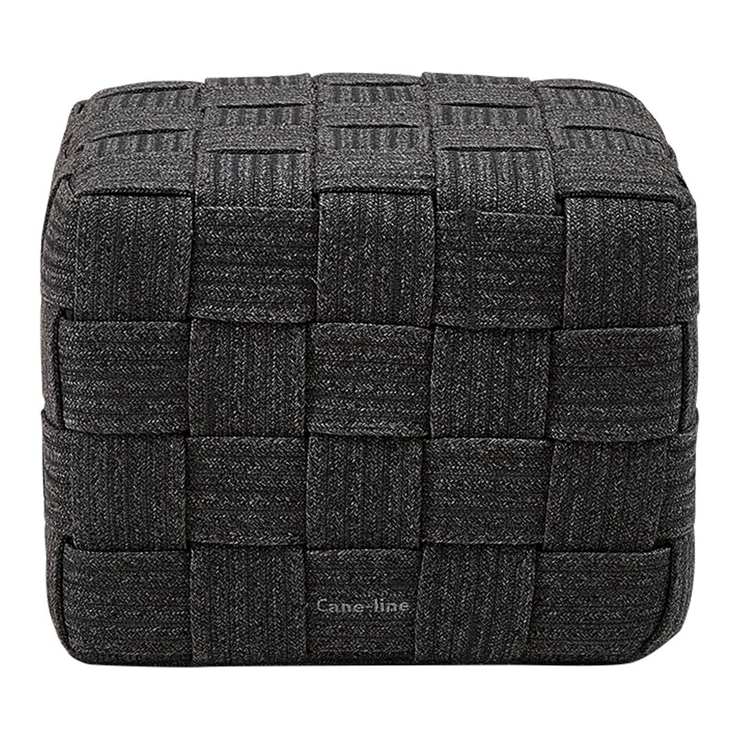 Cane Line Design Team Cube Footstool - Modern Ottoman with Woven Rattan for Living Room, Bedroom & Patio Decor