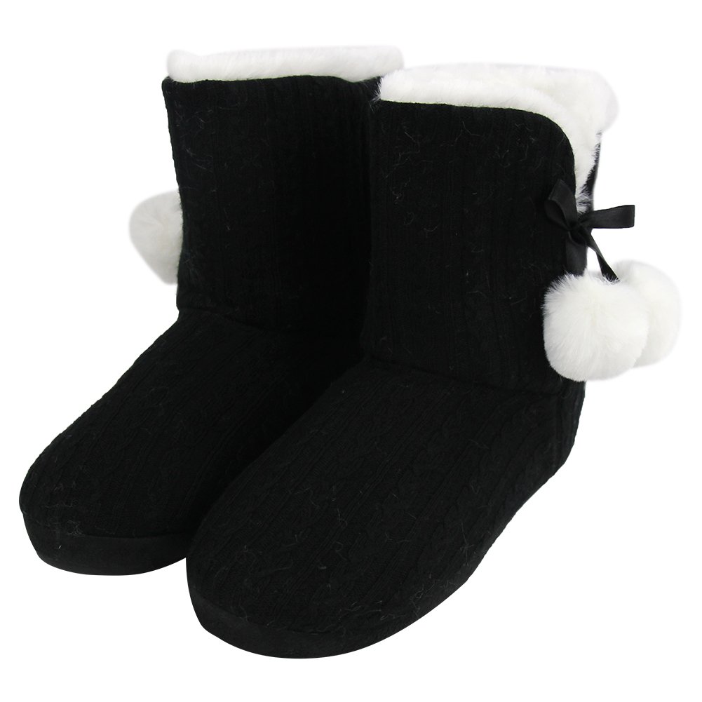 Women's Soft Fleece Plush Warm Indoor House Slippers Boots - Cozy Winter Home Shoes for Relaxing, Lounging & Comfort