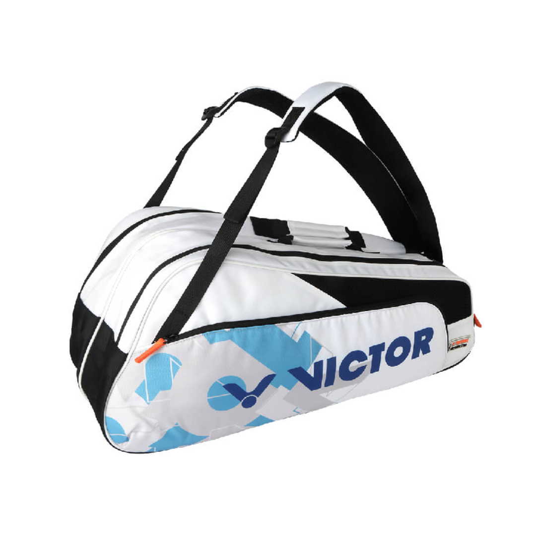 Victor BR6219A 6-Piece Tennis Racket Bag - Durable Sports Equipment Storage for Badminton & Squash Rackets (Bright White) | Perfect for Court, Gym & Travel Use