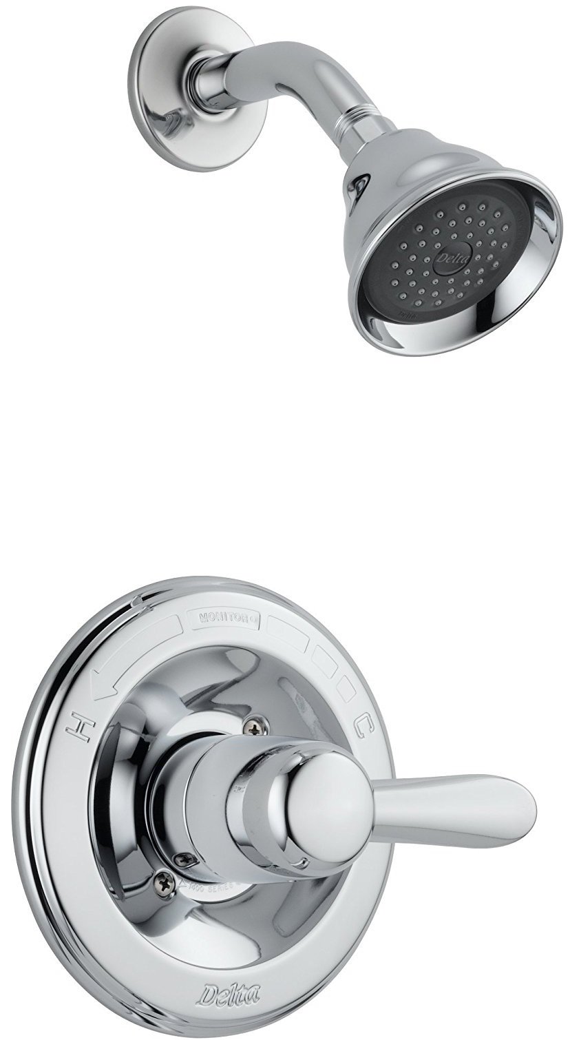 Delta Lahara 14 Series Single-Function Shower Faucet Set with 5-Spray Shower Head & Handle - Chrome Finish T14238 (Valve Not Included) - Perfect for Bathroom Remodeling & Modern Home Upgrades