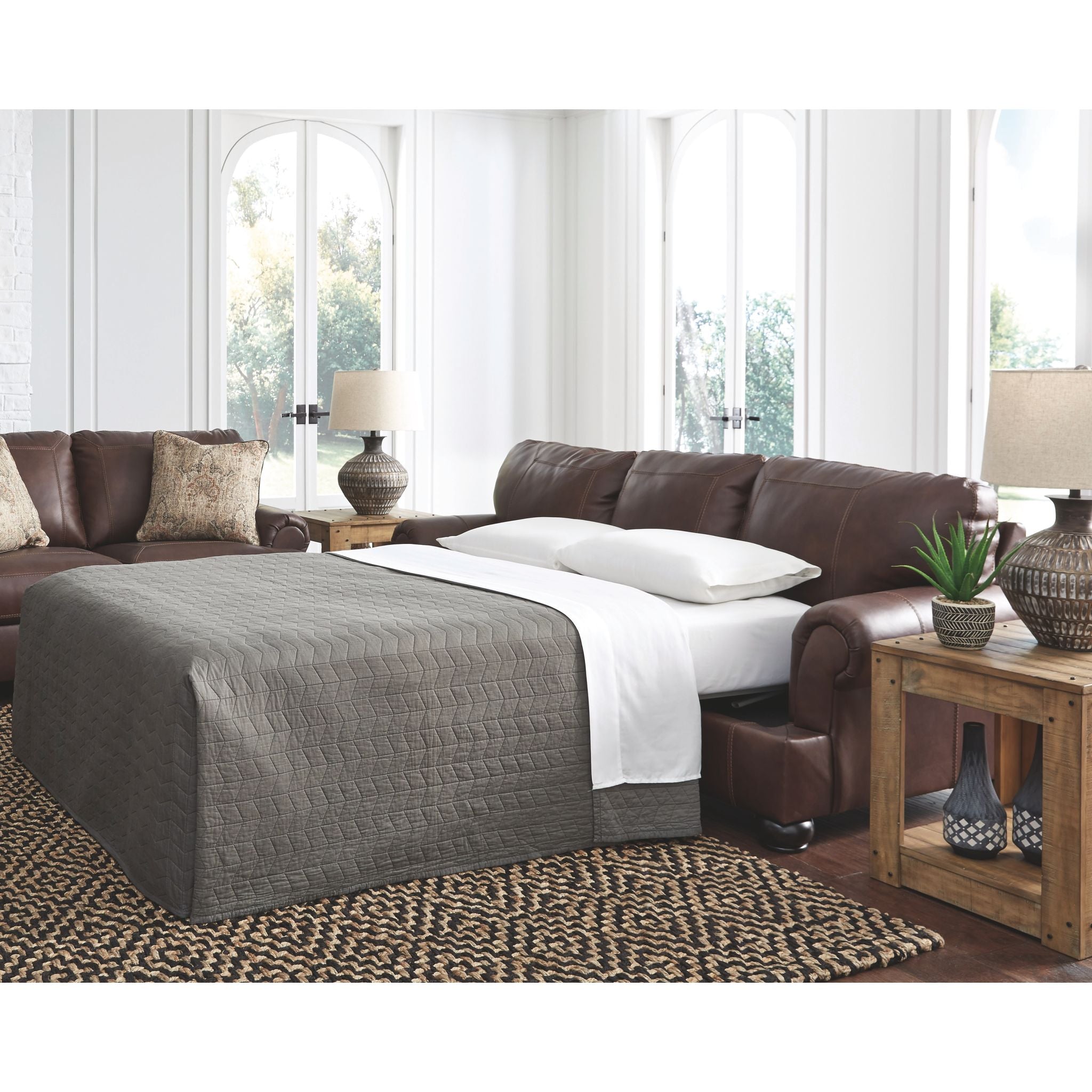 Bearmerton Queen Sofa Sleeper - Vintage Style Convertible Couch Bed for Living Room, Guest Room & Small Spaces - Comfortable & Space-Saving Furniture Solution