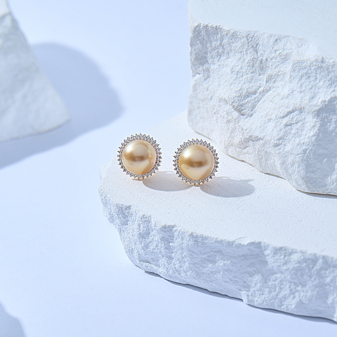 18K Solid Gold South Sea Golden Pearl Earrings - Luxury Dangle Earrings for Women, Elegant Gift for Wedding, Anniversary & Special Occasions