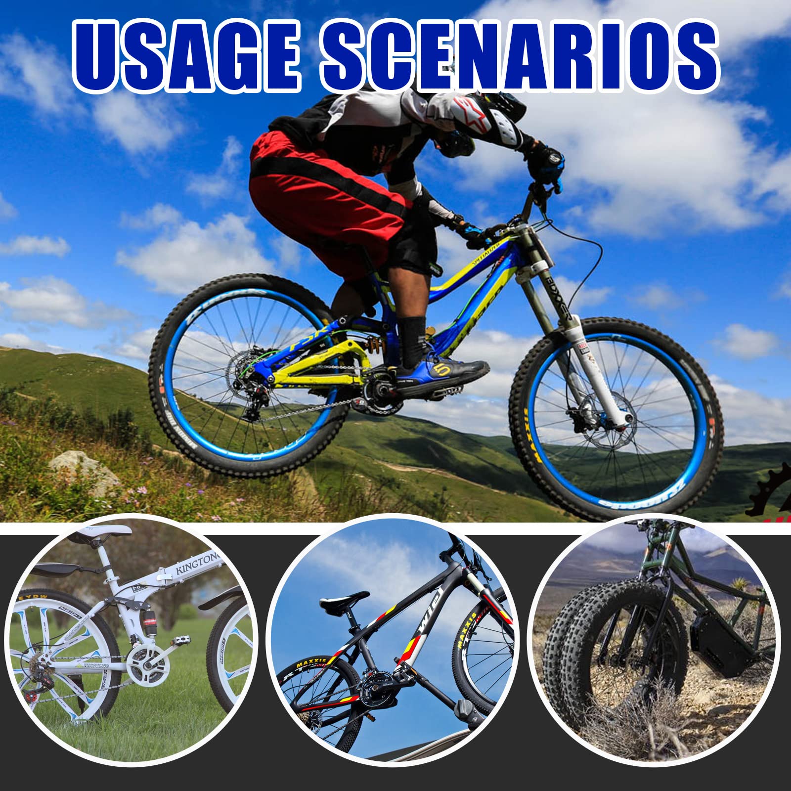 Glarks 15Pcs Bike Fork Star Nut Headset Spacer Installation Tool Kit - Professional Bicycle Fork Installer Setting Tool with Rubber Hammer, Star Nuts & 3/5/10/15/20mm Carbon Fiber Headset Spacers - Perfect for DIY Bike Repair and Maintenance