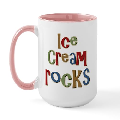 White/Pink Inside - Ice Cream Frozen Dessert Lover Large Mug