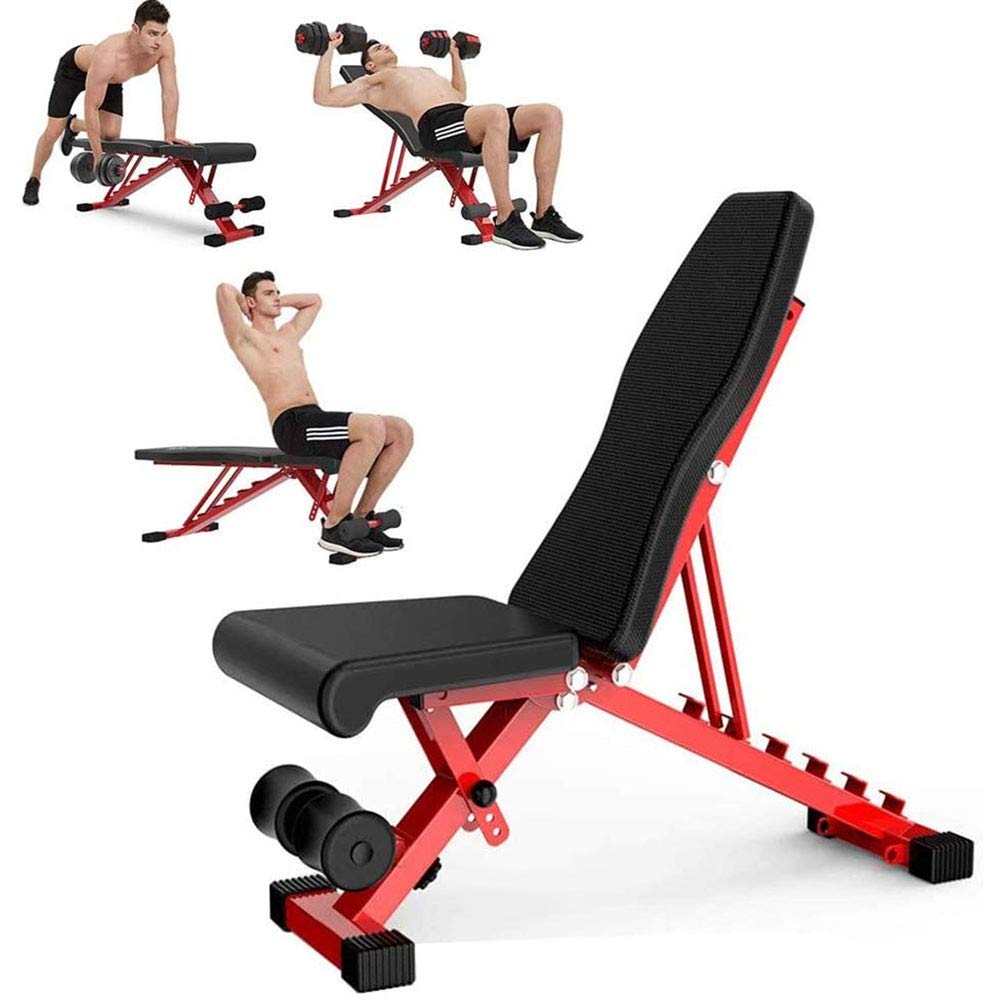 Adjustable Weight Bench - Foldable Multi-Function Dumbbell & Sit-Up Bench for Home Gym Workouts | Perfect for Strength Training, Bench Press & Core Exercises