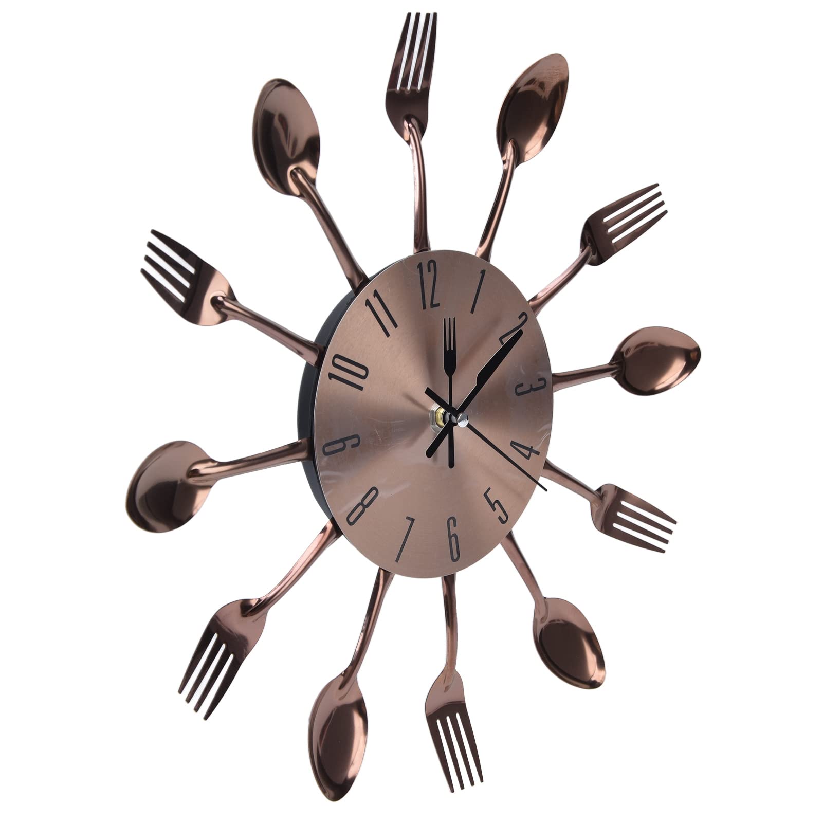 Modern 3D Mirror Surface Cutlery Wall Clock - DIY Kitchen Utensil Spoon Fork Wall Decor for Home, Living Room, and Kitchen Decoration, Perfect for Dining Area and Breakfast Nook