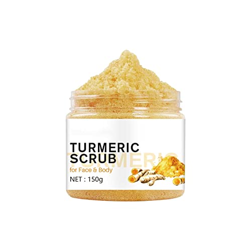 Organic Turmeric Body & Facial Scrub with Natural Salts - Exfoliating Treatment for Acne-Prone Skin, Hydration & Circulation Boost - Anti-Aging Skincare Solution (Yellow, One Size) - Perfect for Spa Days & Post-Workout Skin Refresh