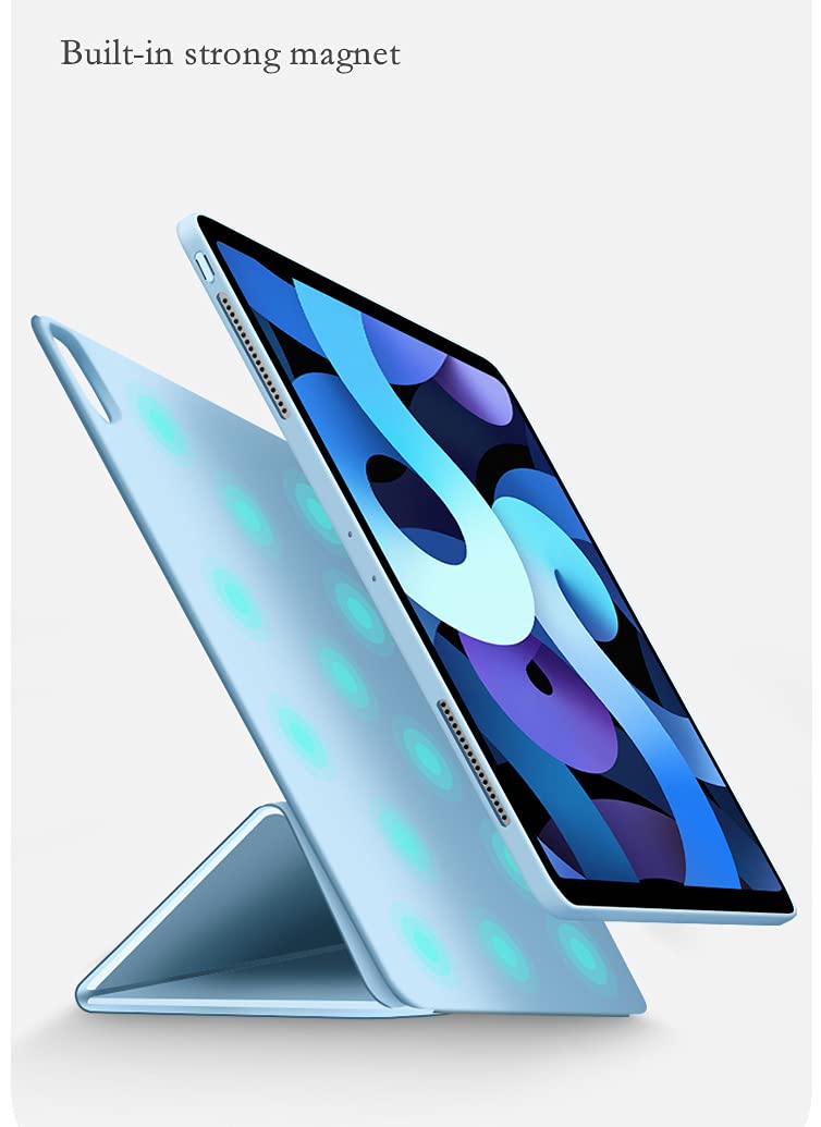 Magnetic Smart Case for iPad Air 10.9 (4th Gen 2020) - 2 in 1 Detachable Cover with Rotating Stand, Clear Inner Shell - Perfect for Work, Travel & Home Use (iPad Air 4, Black)