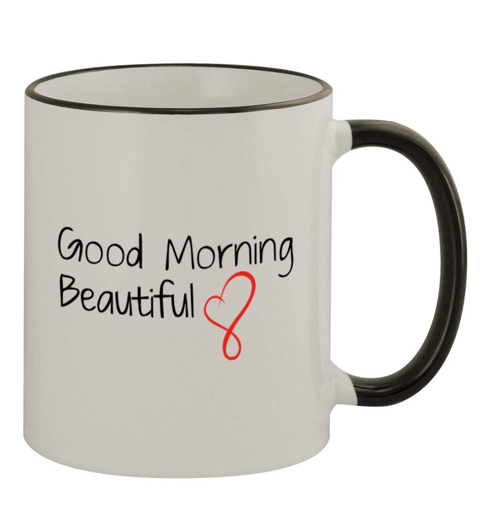 Funny Coffee Mug - 11oz Black Handle Ceramic Cup with 'Good Morning Beautiful' Humor Design | Perfect for Office, Home & Gifts