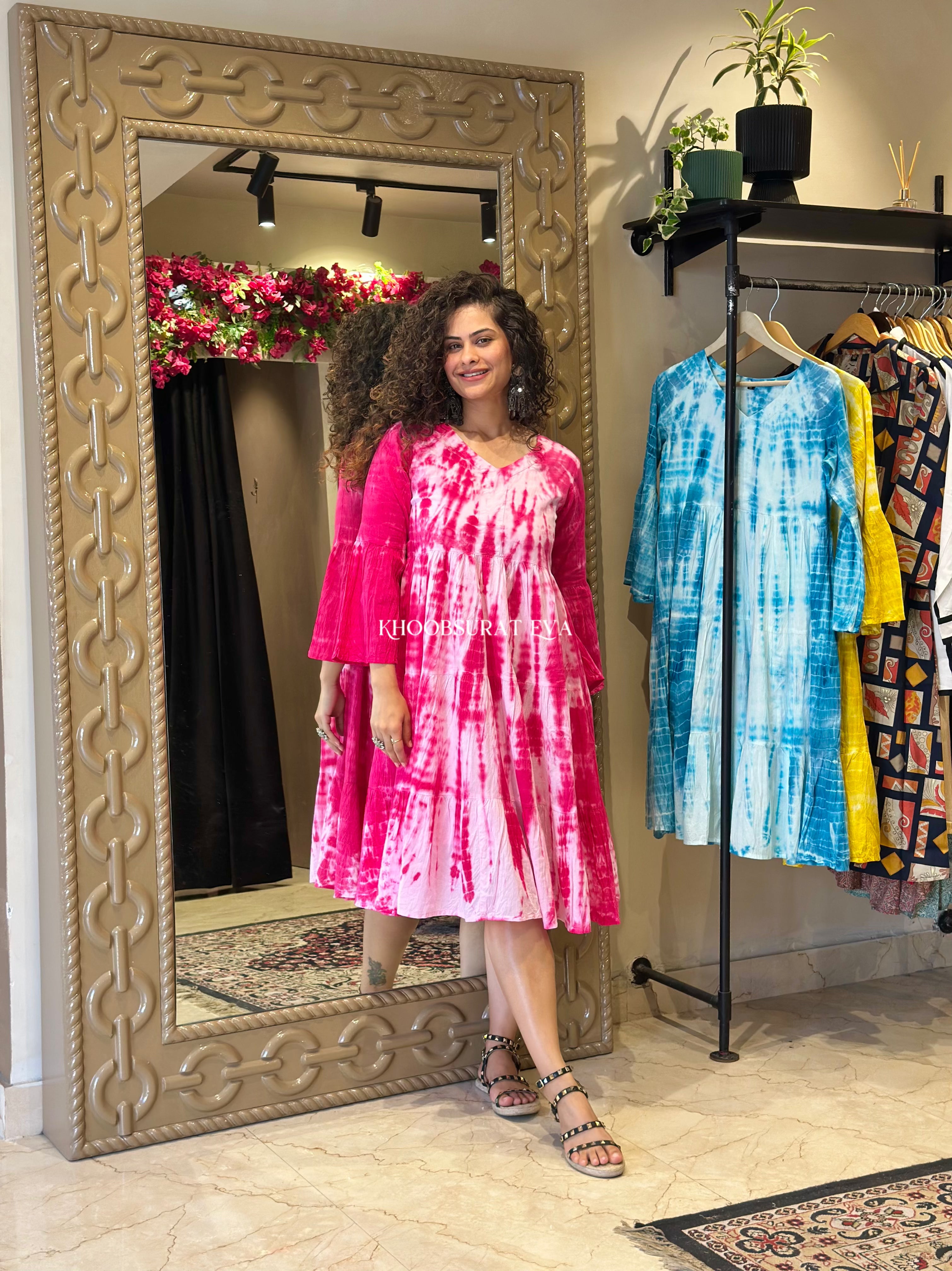 Rosy Romance Women's Casual Cotton Dress - Comfortable & Stylish Summer Outfit for Beach, Picnic, and Daily Wear
