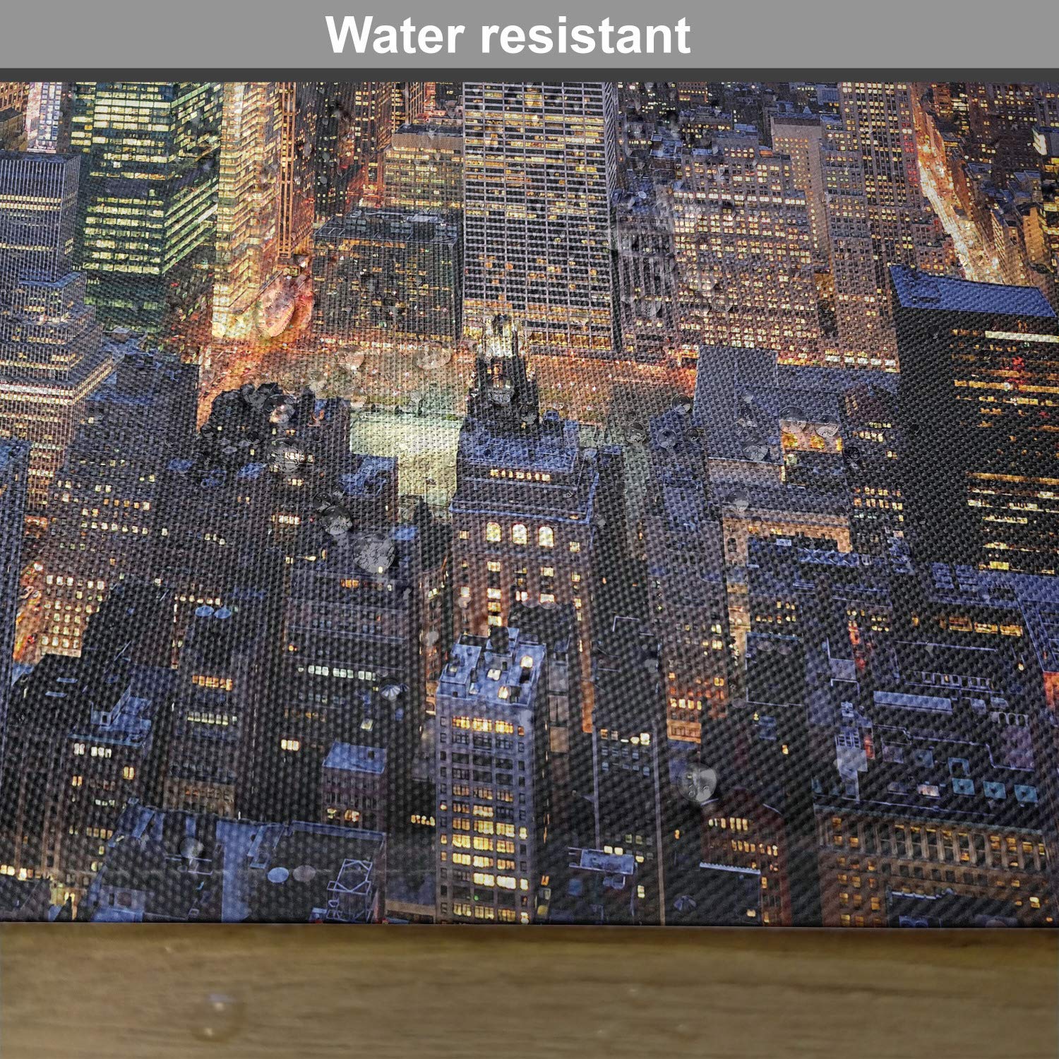 Ambesonne New York City Skyline Place Mats Set of 4 - Aerial View Manhattan Times Square Scenic Design - Washable Fabric Dining Table Mats (12x18 Inch) - Perfect for Home Decor, Dinner Parties & NYC Theme Events