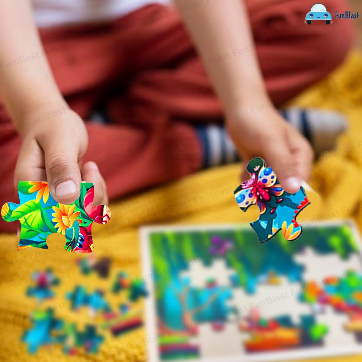 FunBlast 24-Piece Honey Bee Wooden Jigsaw Puzzle for Kids Ages 3-5 - Educational Learning Toy for Preschoolers - Perfect for Classroom, Birthday Gifts & Family Game Night