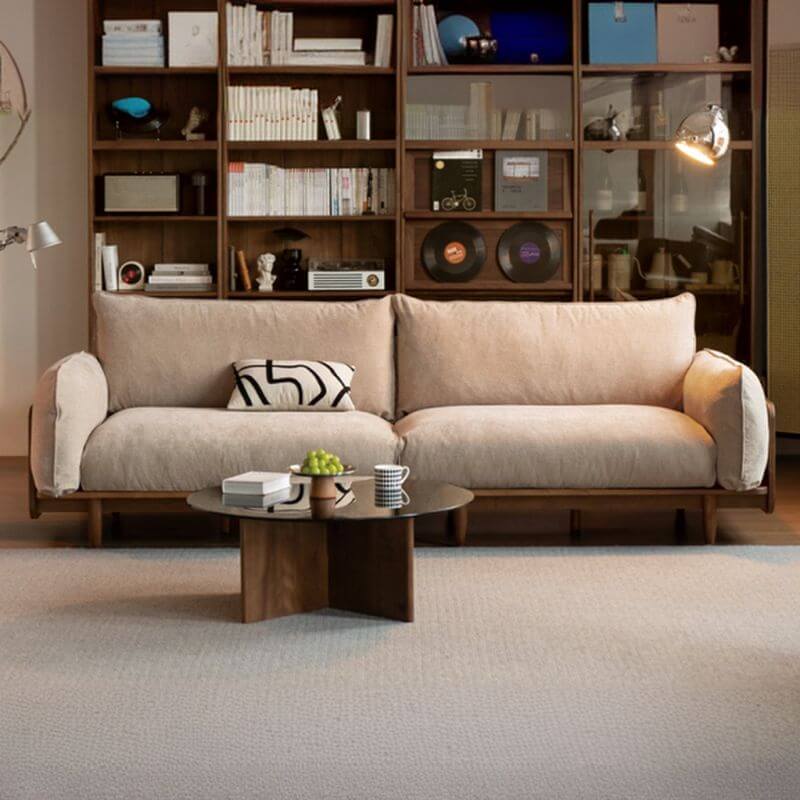 Luxury Ivory Standard Sofa with Armrests - Modern Living Room Furniture for Home & Office Comfort