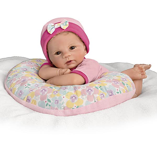 Realistic Baby Doll with Snuggle Pillow - Lifelike Cuddle Cutie by Ashton-Drake for Newborn Play, Nursery Decor & Gift Giving