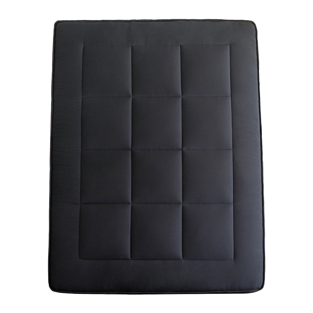 MAXYOYO Padded Japanese Floor Mattress - Black Foldable Roll Up Futon for Bedroom, Guest Room & Travel | Comfortable Floor Sleeping Mat for Adults & Kids