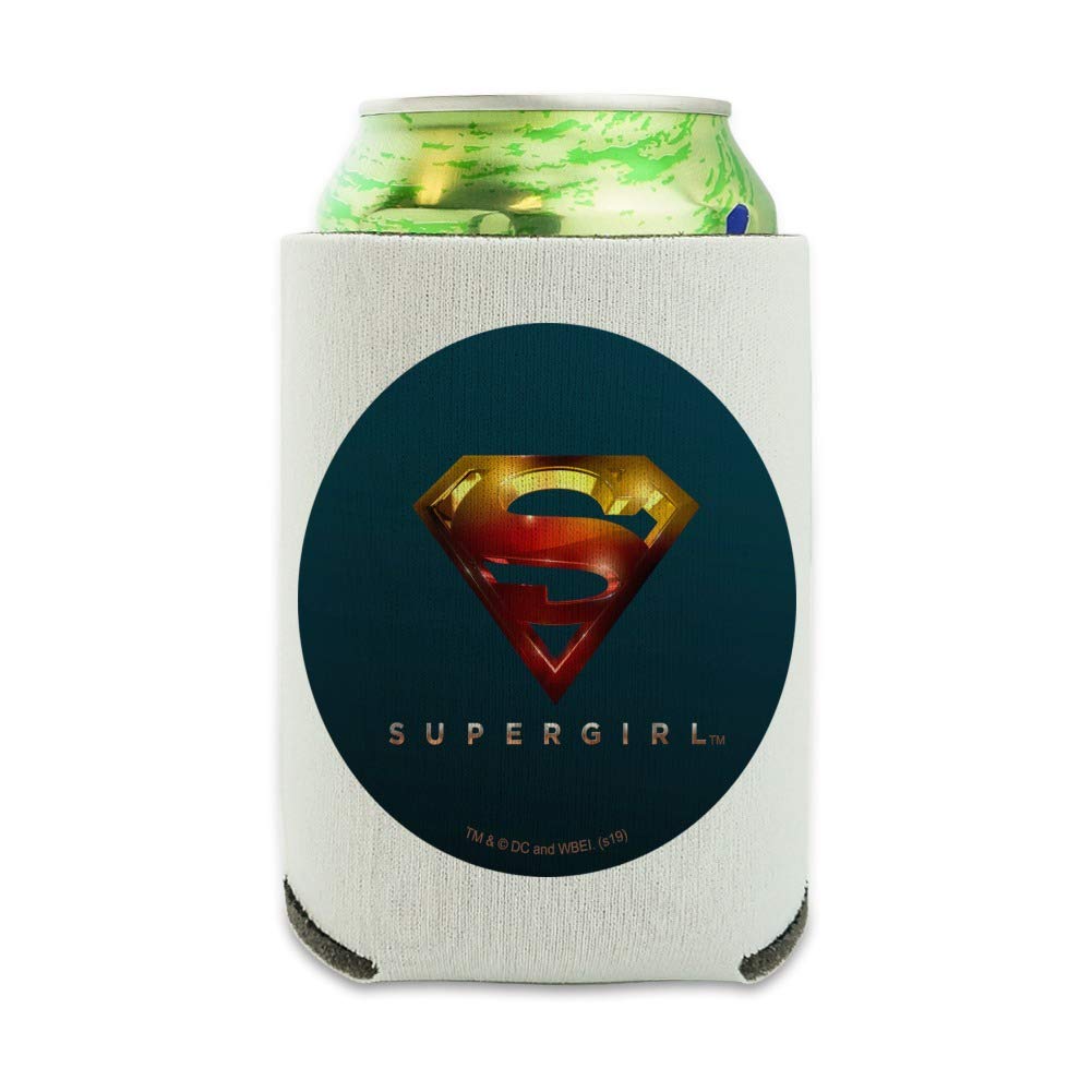 Supergirl TV Series Logo Insulated Can Cooler - Collapsible Drink Sleeve & Beverage Holder for Beer, Soda & Energy Drinks - Perfect for Parties, BBQs & Superhero Movie Nights