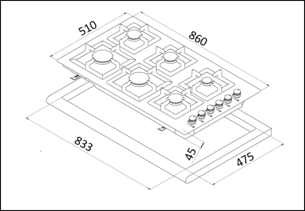 Premium EMJGC900SX 90cm Stainless Steel Gas Cooktop - Italian Made Euro Appliances for Professional Home Cooking & Entertaining