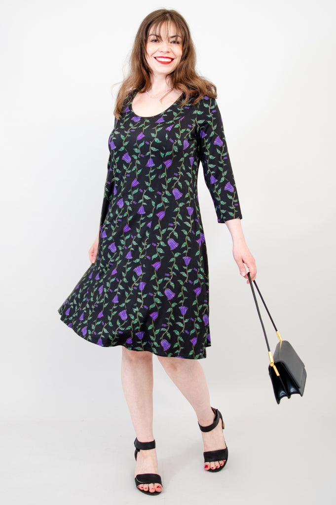 Callie 3/4 Sleeve Floral Dress - Bamboo Fabric - Perfect for Summer Outings & Beach Vacations