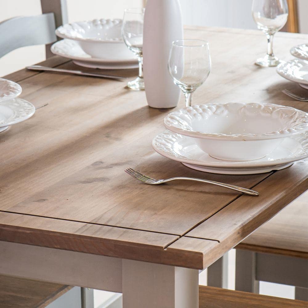 Rectangular Wood Dining Table for 4-6 People | Kitchen & Dining Room Table Set | Small Breakfast Nook Table | Perfect for Family Meals, Dinner Parties & Cozy Breakfasts