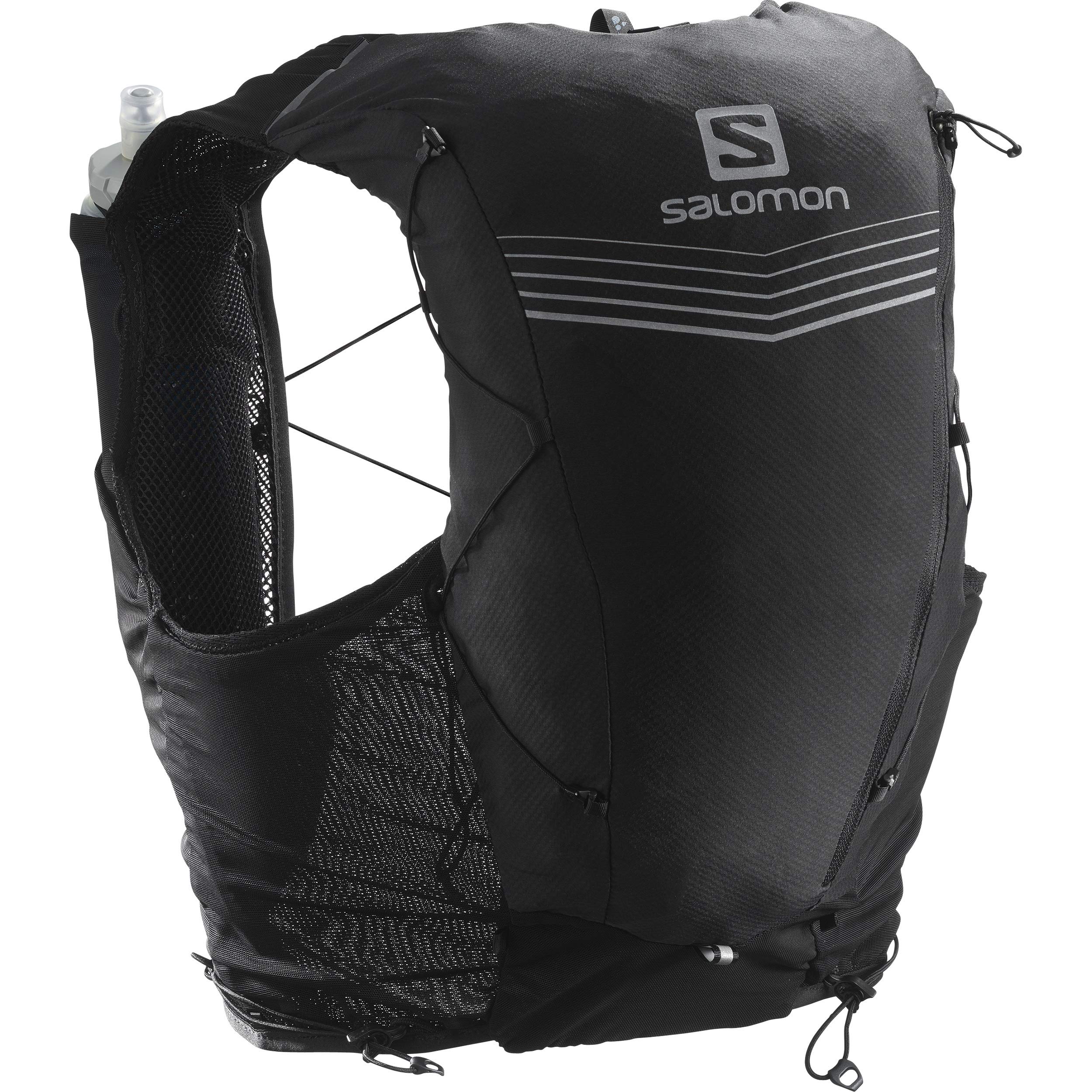 Salomon Advanced Skin 12 Set Unisex Hydration Vest Backpack for Trail Running - Lightweight & Breathable, Black, X-Small - Perfect for Long Distance Hiking, Ultra Marathons & Outdoor Adventures