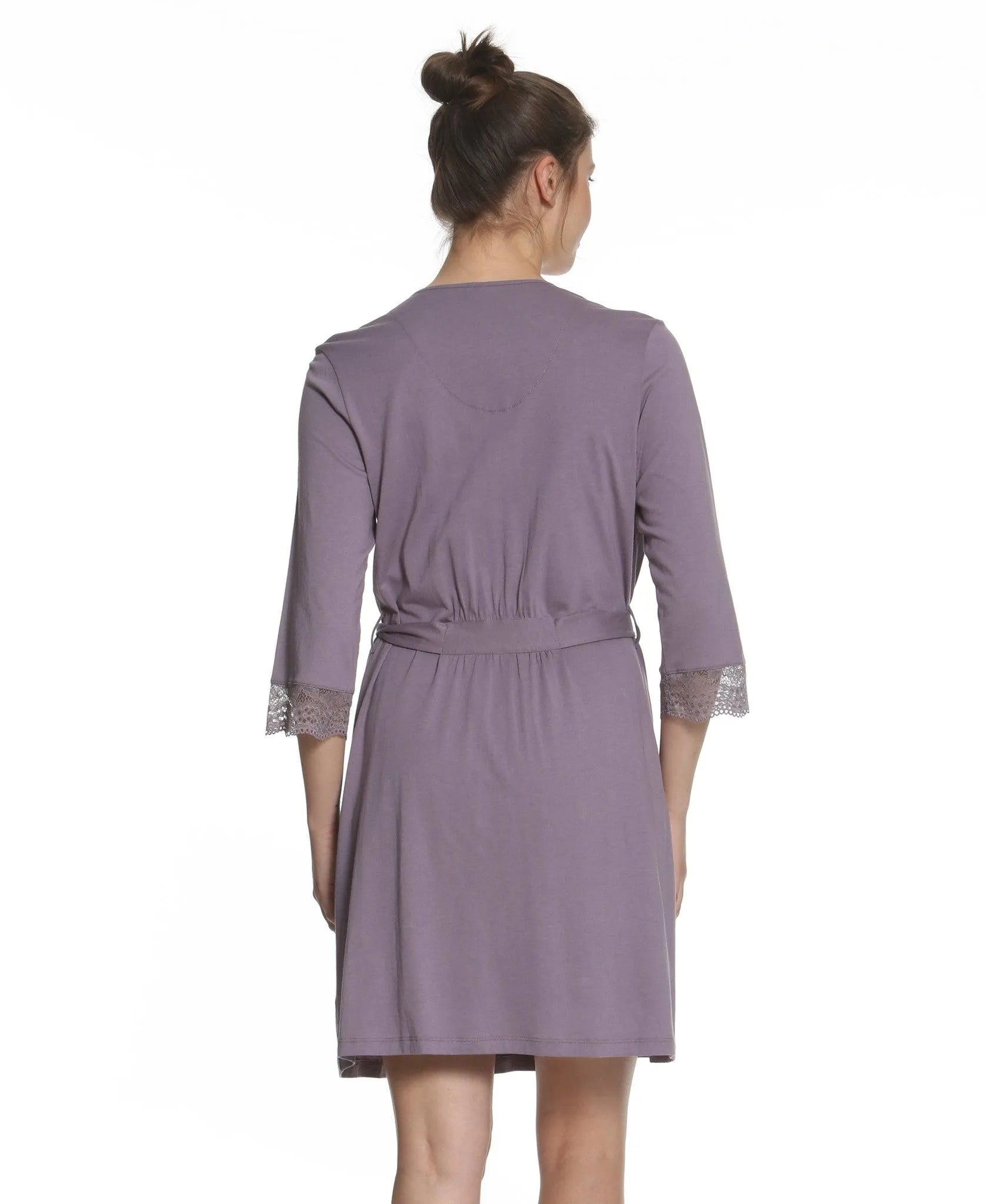 Elegant Leslie Lace Accented Robe - Women's Luxury Lace Trimmed Bathrobe for Spa, Bridal & Boudoir - Perfect for Relaxation, Bridal Showers & Romantic Evenings