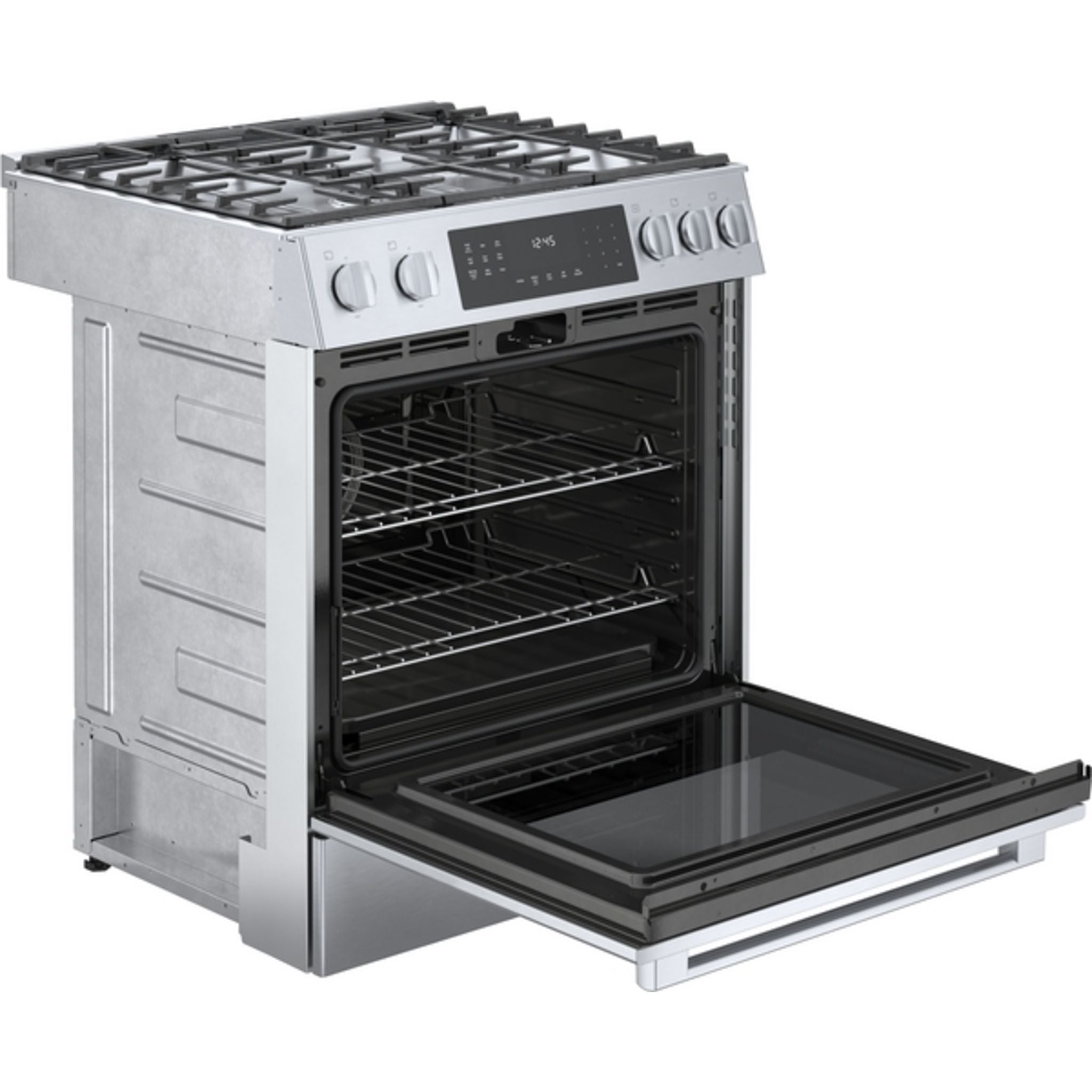 Bosch HGIP056UC 30 Inch Slide-In Gas Range - Stainless Steel, 5 Burners, Convection Oven - Perfect for Modern Kitchens & Home Cooking