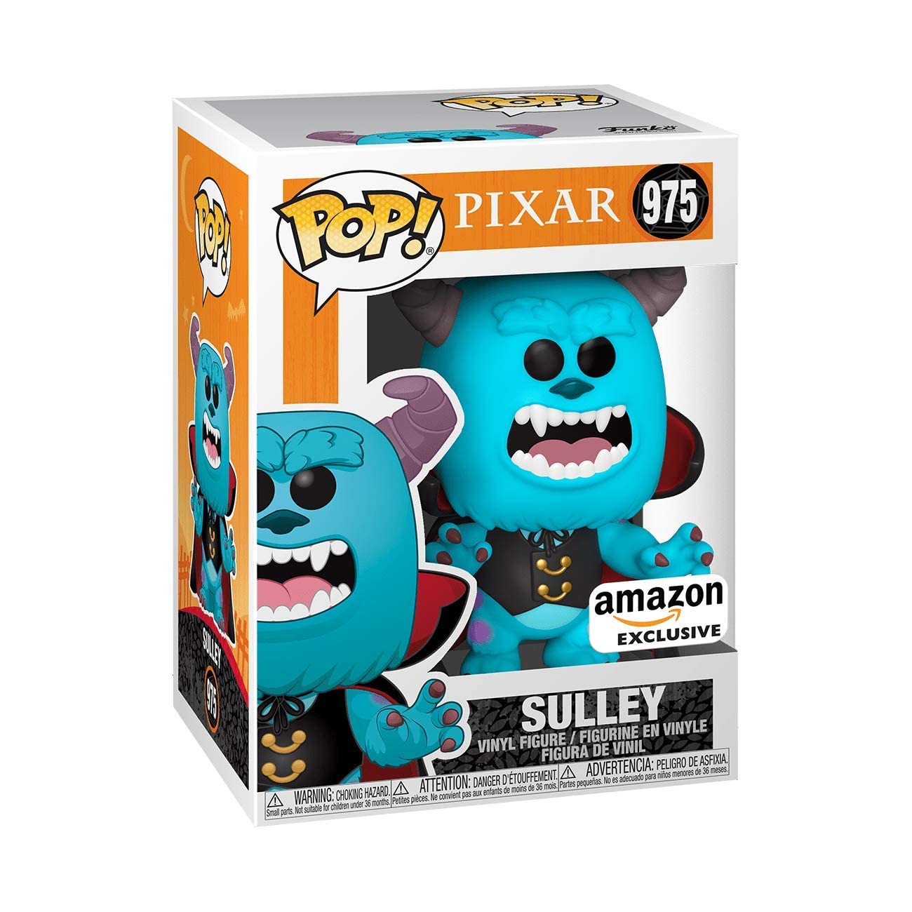 Funko Pop Sulley as Vampire - Pixar Monsters Inc Amazon Exclusive #975 - Perfect for Halloween Decor & Disney Collectors