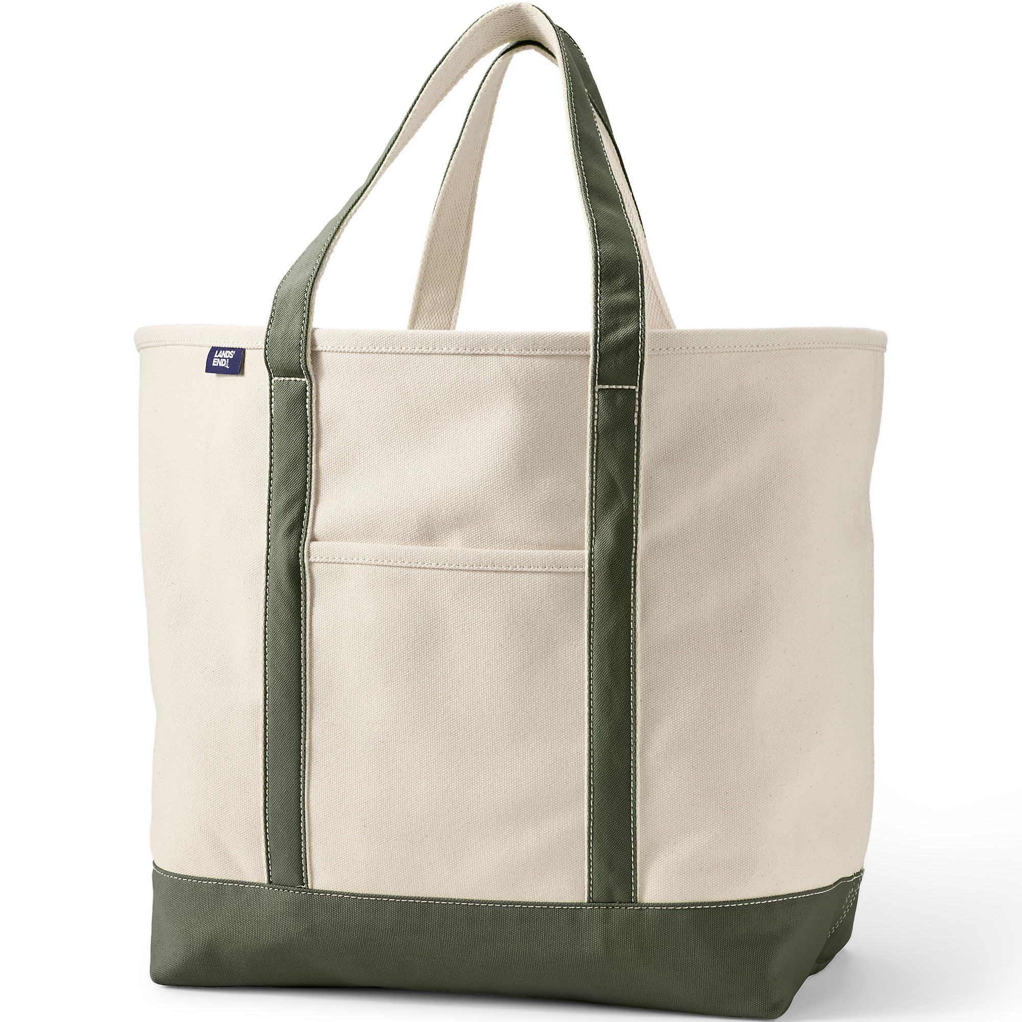 Lands' End Open Top Canvas Tote Bag - Durable & Stylish Reusable Shopping Tote for Groceries, Beach, Work & Travel