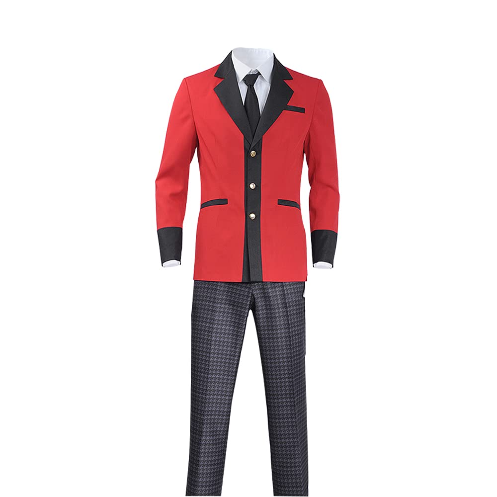 Anime Kakegurui Suzui Ryota Cosplay Costume - Red School Uniform Blazer Shirt Pants Tie Set for Men & Boys | Halloween, Cosplay Events, Anime Conventions