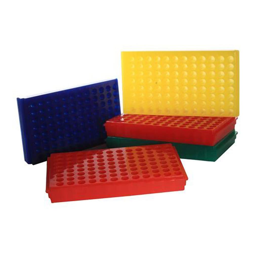 96 Well Microcentrifuge Tube Rack - Pack of 20 for PCR, ELISA & Laboratory Sample Organization | Durable Plastic Test Tube Holder for Centrifuge Tubes