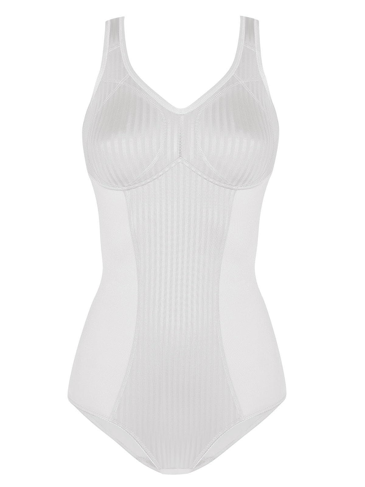 Women's Non-Wired Bodysuit 6532 White 36G for Comfort & Layering
