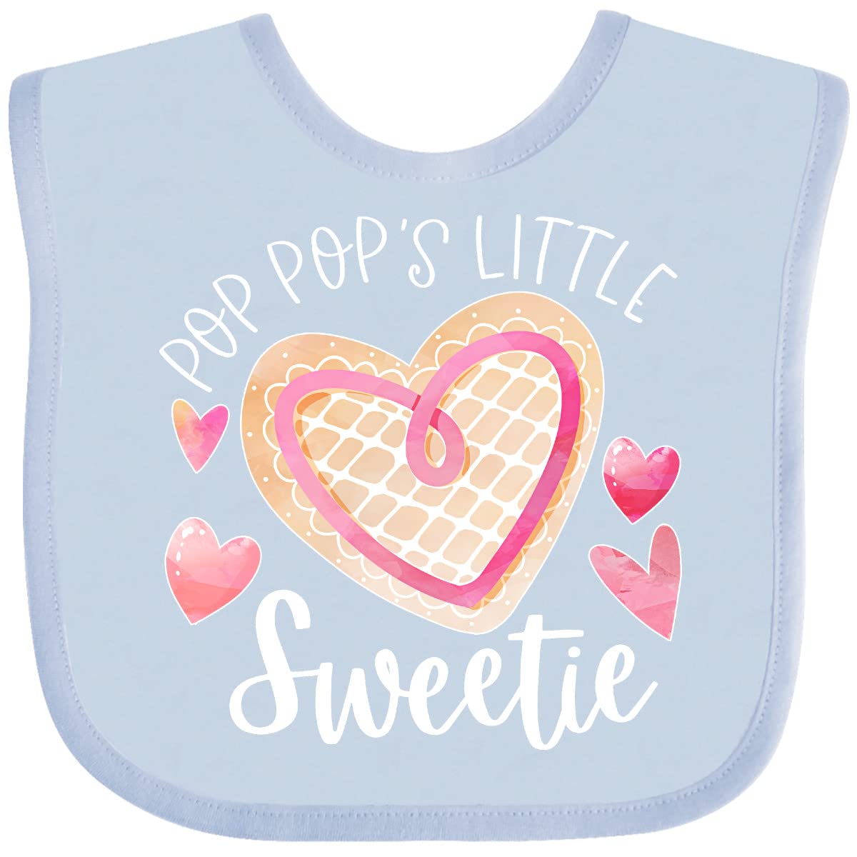 Inktastic Pop Pop's Little Sweetie Pink Heart Cookie Baby Bib - Soft & Absorbent for Infants, Perfect for Mealtime & Photo Shoots
