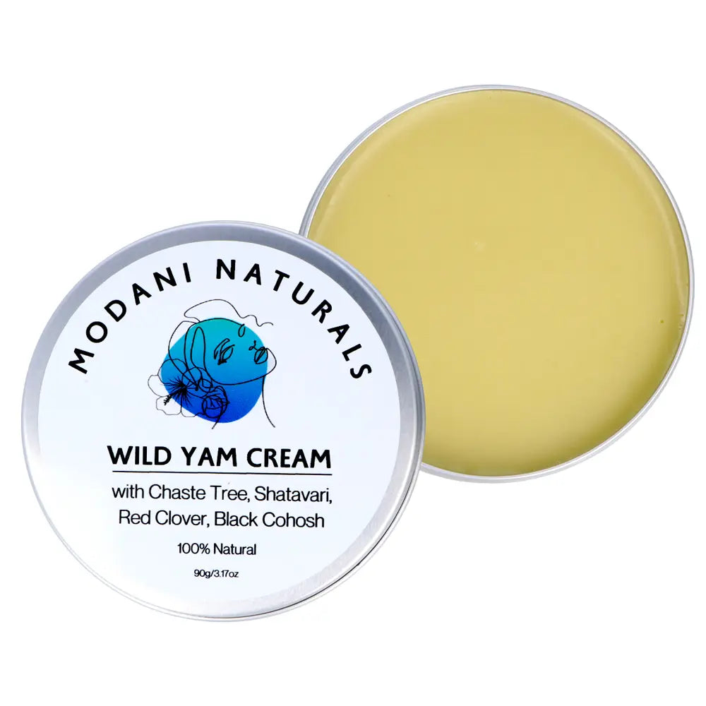 Modani Naturals Wild Yam Cream 90g - Natural Menopause Relief & Skin Moisturizer - for Hot Flash Relief & Hormone Balance - Perfect for Nighttime Use & Daily Skincare Routine