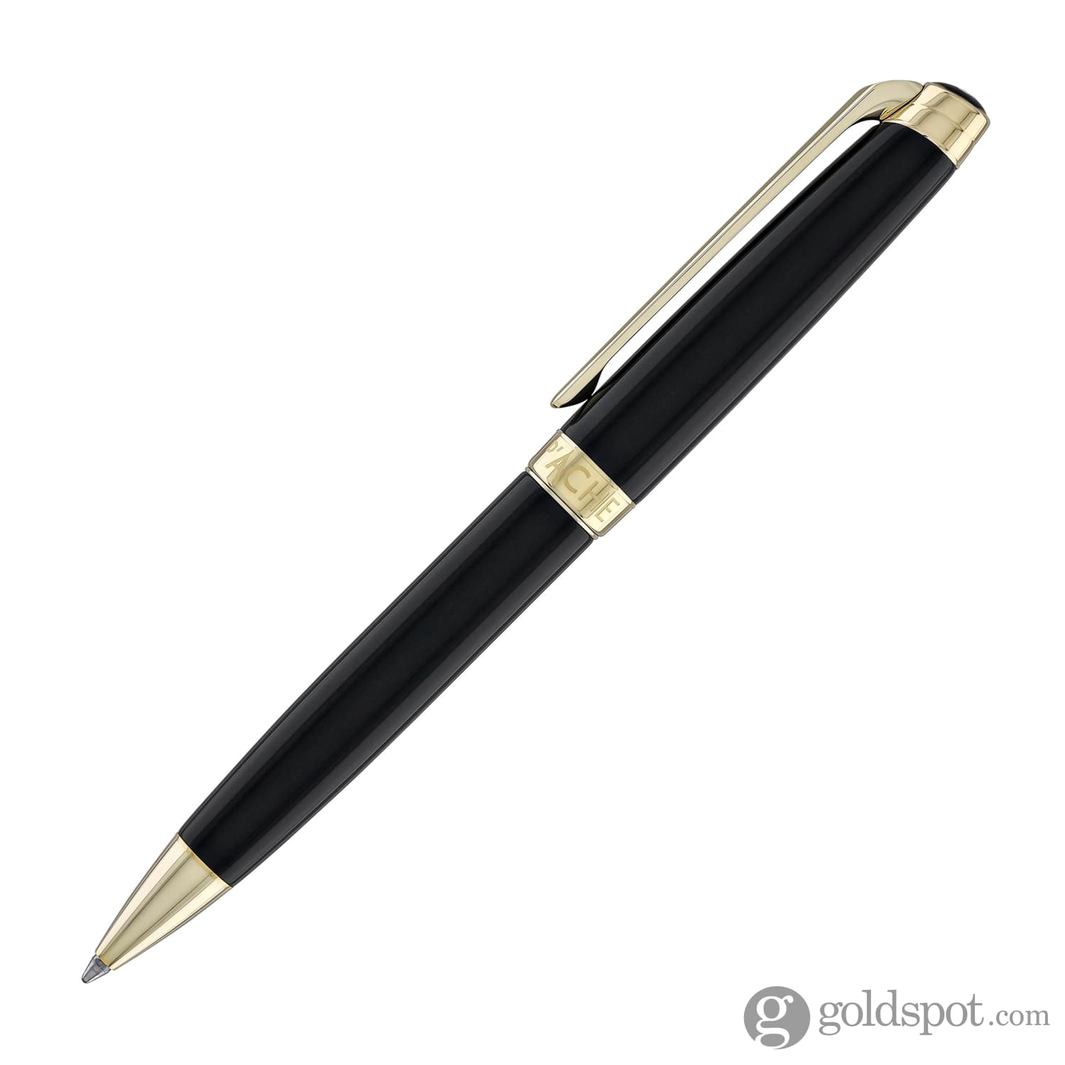 Luxury Caran d'Ache Léman Ebony Black Lacquer Ballpoint Pen with 24K Gold Plating - Premium Writing Instrument for Business Professionals & Gift Giving