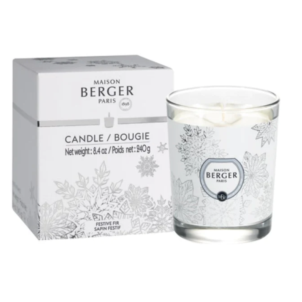 Maison Berger Holiday Scented Candle - Festive Fir Fragrance | Premium Home Decor for Christmas & Winter Celebrations | Perfect for Living Room, Bedroom & Gift Giving