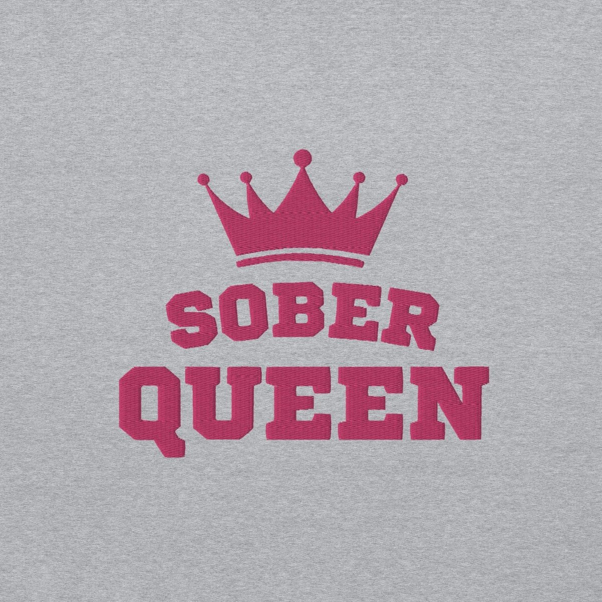 Sober Queen Embroidered Unisex Hoodie - Stylish Streetwear for Men & Women - Perfect for Casual Wear, Gym, and Outdoor Activities