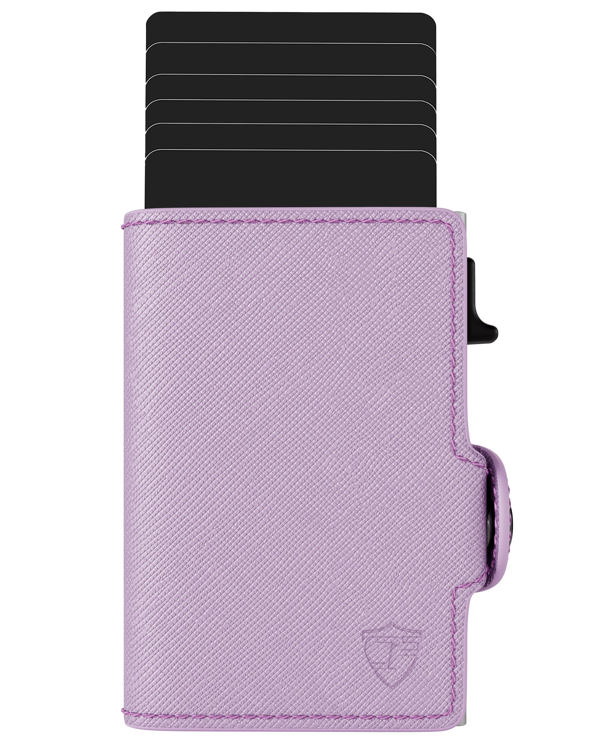 Women's Slim RFID Blocking Wallet - Light Pink PU Saffiano Leather Card Holder for Small Purses | Compact Pop-Up Design with Anti-Theft Protection | Perfect for Everyday Use, Travel & Minimalist Lifestyle