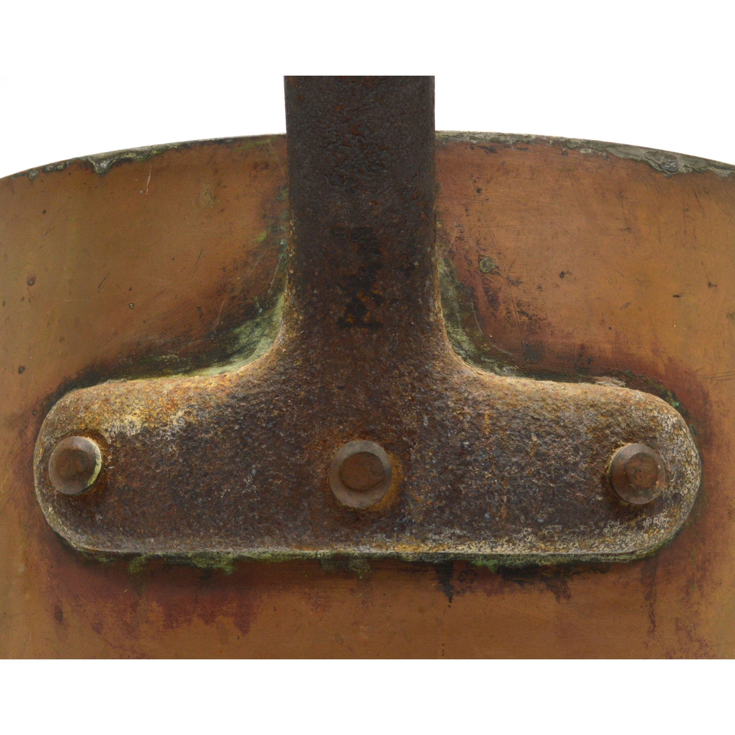 Antique Large Copper Pot with Double Iron Handles - 27 Liter (7 Gallon) Heavy Duty Kettle for Outdoor Cooking & Vintage Home Decor